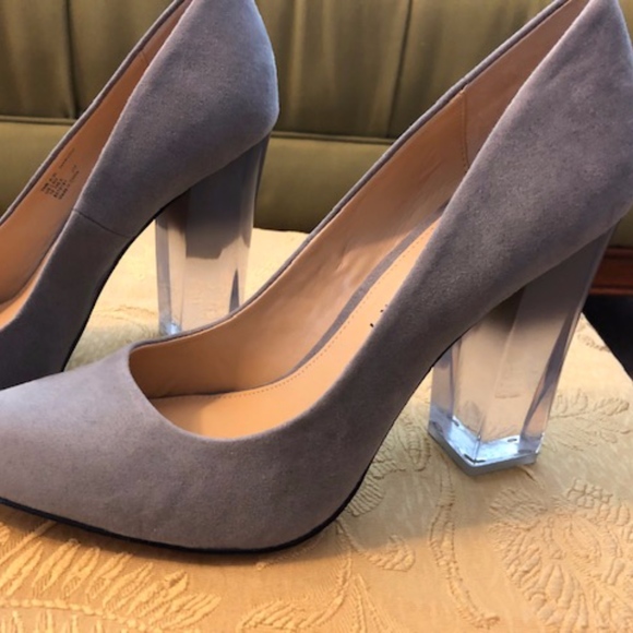 Katy Perry Gray Suede Heels NWOT - Picture 3 of 5